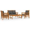 vidaXL 4 Piece Garden Lounge Set with Cushions Solid Wood Acacia