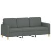 vidaXL 3 Piece Sofa Set with Cushions Dark Grey Fabric