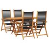 vidaXL Garden Dining Set 5 pcs Black Solid Acacia Wood