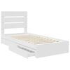 vidaXL Storage Bed with Headboard White 90 x 190 cm Engineered Wood