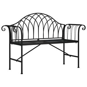 vidaXL Garden Bench | Black | Steel | Standard | Durable | Garden Bench