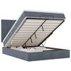 vidaXL Ottoman Bed with Mattresses & LEDs Dark Grey Queen Velvet