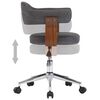 vidaXL Swivel Dining Chair Grey Bent Wood and Fabric