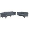 vidaXL 3 Piece Sofa Set Dark Grey Velvet