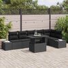 vidaXL Garden Sofa Set with Storage 7 pcs Black Poly rattan