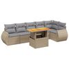 vidaXL 7 Piece Garden Sofa Set with Cushions Beige Poly Rattan