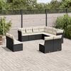 vidaXL 11 Piece Garden Sofa Set with Cushions Black Poly Rattan