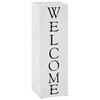 vidaXL Umbrella Stand | White | Powder-coated steel | Medium | Decorative Inlays