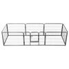vidaXL Dog Playpen | Black | Powder-Coated Steel | 60 cm height x 240 cm width