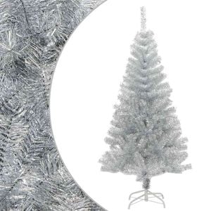 vidaXL Artificial Christmas Tree with Stand Silver 150 cm PET