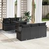 vidaXL Garden Sofa Set with Cushion 7 pcs Black Poly Rattan