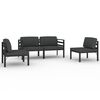 vidaXL 4 Piece Garden Lounge Set with Cushions Aluminium Anthracite