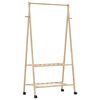 vidaXL Clothes Rack with Shelves and Wheels 96x45.5x155.5 cm Bamboo