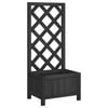 vidaXL Planter with Trellis Black 40x30x90 cm Solid Wood Fir