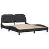 vidaXL Bed Frame without Mattress "Zadar" Black 152x203 cm Queen Fabric