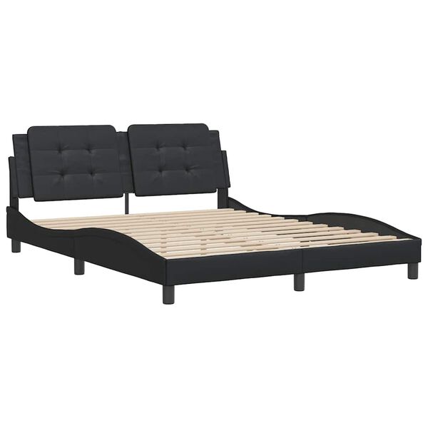 vidaXL Bed Frame without Mattress "Zadar" Black 152x203 cm Queen Fabric