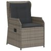 vidaXL 3 Piece Garden Lounge Set with Cushions Grey Poly Rattan