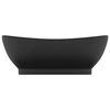 vidaXL Luxury Basin Overflow Oval Matt Black 58.5x39 cm Ceramic