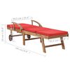 vidaXL Sun Loungers with Cushions 2 pcs Solid Teak Wood Red