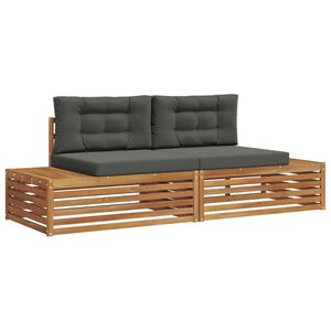 vidaXL Outdoor Sofa Set Natural and Anthracite 203.5 x 83 x 73 cm