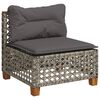 vidaXL 9 Piece Garden Sofa Set with Cushions Grey Poly Rattan