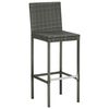 vidaXL Garden Bar Stools with Cushions 4 pcs Grey Poly Rattan