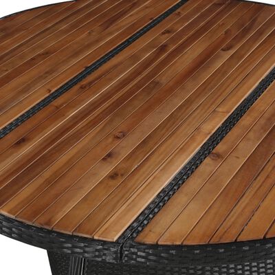 vidaXL Garden Table 150x74 cm Poly Rattan and Solid Acacia Wood