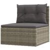 vidaXL 8 Piece Garden Lounge Set with Cushions Grey Poly Rattan