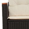 vidaXL Garden Sofa with Cushions 2-Seater Black Poly Rattan