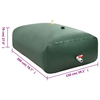 vidaXL Water Tank with Tap Foldable 2100 L PVC