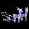 vidaXL Reindeers & Sleigh Christmas Decoration 160 LEDs 130 cm Acrylic