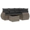 vidaXL 5 Piece Garden Sofa Set with Cushions Grey Poly Rattan