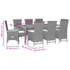 vidaXL 9 Piece Garden Dining Set with Cushions Black Poly Rattan