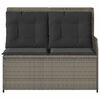 vidaXL Garden Bench with Cushion Grey Poly rattan