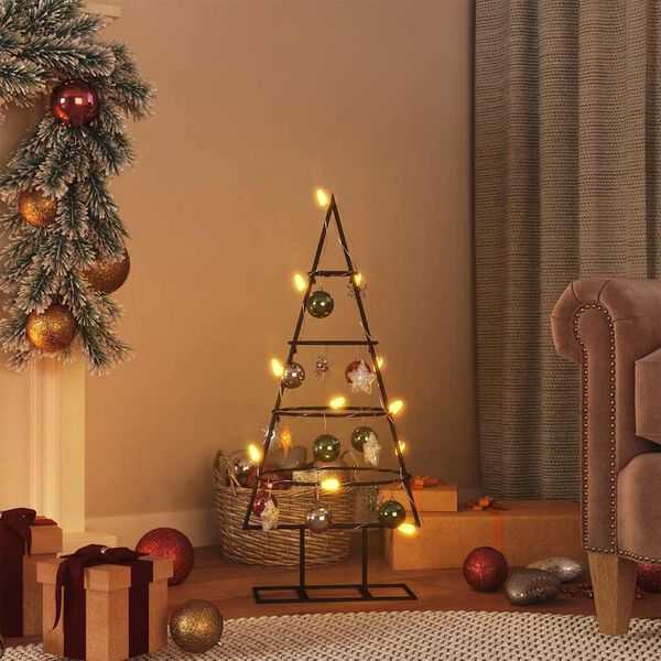 vidaXL Metal Christmas Tree for Decoration Black 60 cm