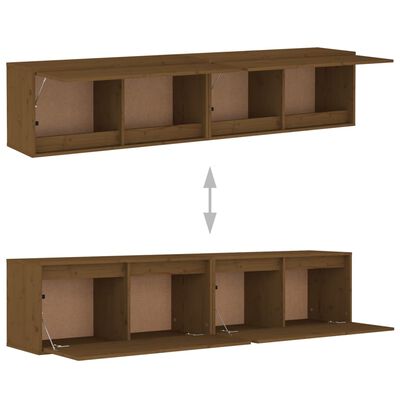 vidaXL Wall Cabinets 2 pcs Honey Brown 80x30x35 cm Solid Wood Pine