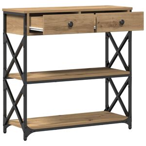 vidaXL Console Table Artisan oak 75 x 28 x 75 cm