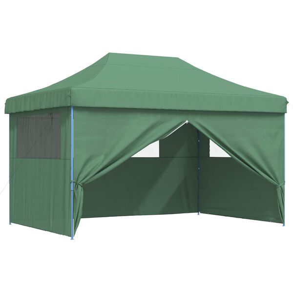 vidaXL Foldable Party Tent Pop-Up with 4 Sidewalls Green