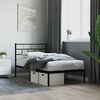 vidaXL Metal Bed Frame without Mattress with Headboard Black 90x190cm