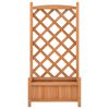 vidaXL Planter with Trellis Brown Solid Wood Fir