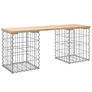 vidaXL Garden Bench Gabion Design 103x31x42 cm Solid Wood Pine