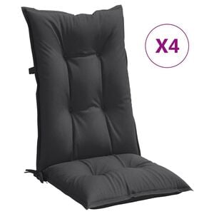 vidaXL Highback Chair Cushions 4 pcs Melange Anthracite 120x50x7 cm Fabric