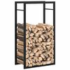 vidaXL Firewood Rack Matt Black 50x28x94 cm Steel