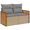 vidaXL 12 Piece Garden Sofa Set with Cushions Beige Poly Rattan