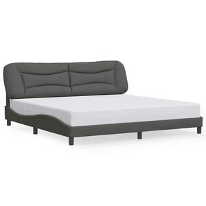 vidaXL Bed Frame without Mattress "Hvar" Dark Grey 180x200 cm King Fabric