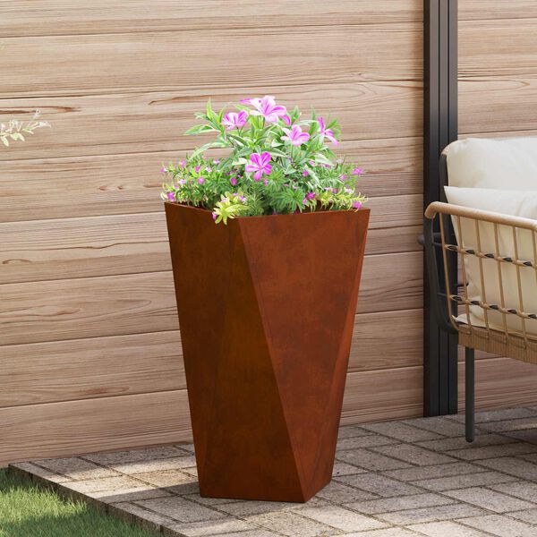 vidaXL Planter 2 pcs Rusty 40 x 40 x 75 cm Weathering Steel
