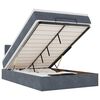 vidaXL Ottoman Bed with Mattress & LEDs Dark Grey King Single Velvet