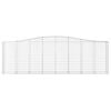 vidaXL Arched Gabion Baskets 6 pcs 400x50x120/140 cm Galvanised Iron