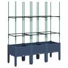 vidaXL Garden Planter with Trellis Blue Grey 120x40x142,5 cm PP