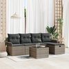 vidaXL Garden Sofa Set with Cushion Manual 6 pcs Grey Poly Rattan